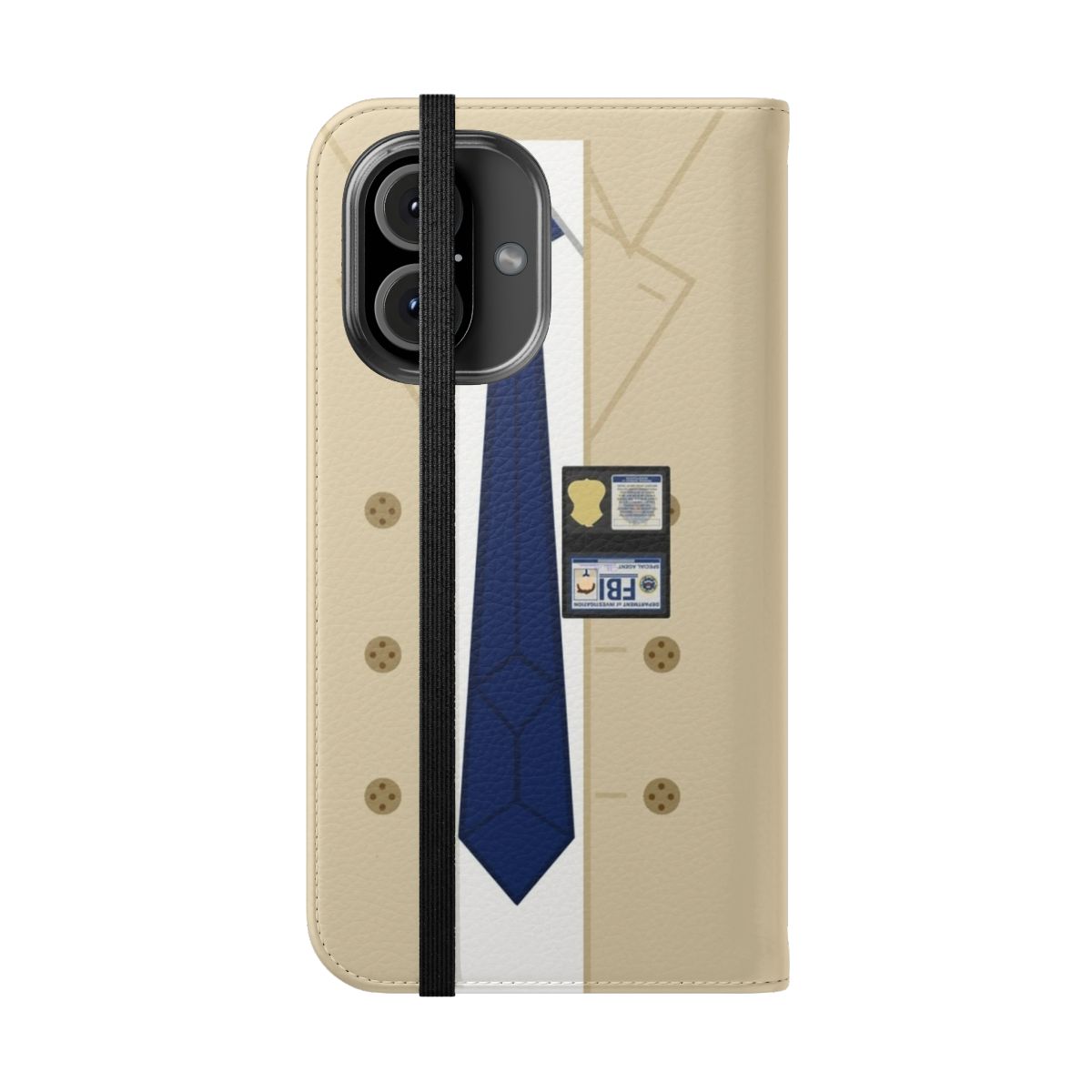 Supernatural Castiel Flip Phone Case with Trench Coat Design - Folded Front