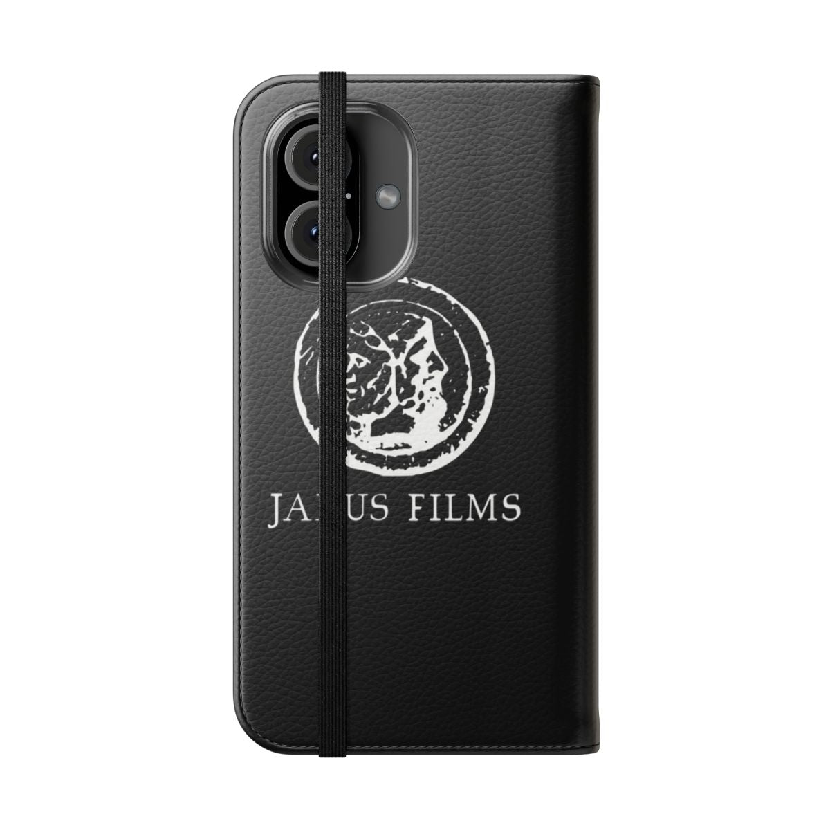 Flip phone case featuring classic cinema designs and directors - Folded Front