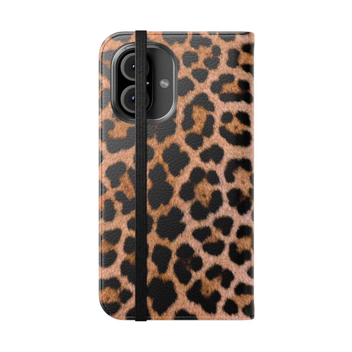 Cheetah print phone case with a sleek and stylish design - Folded Front