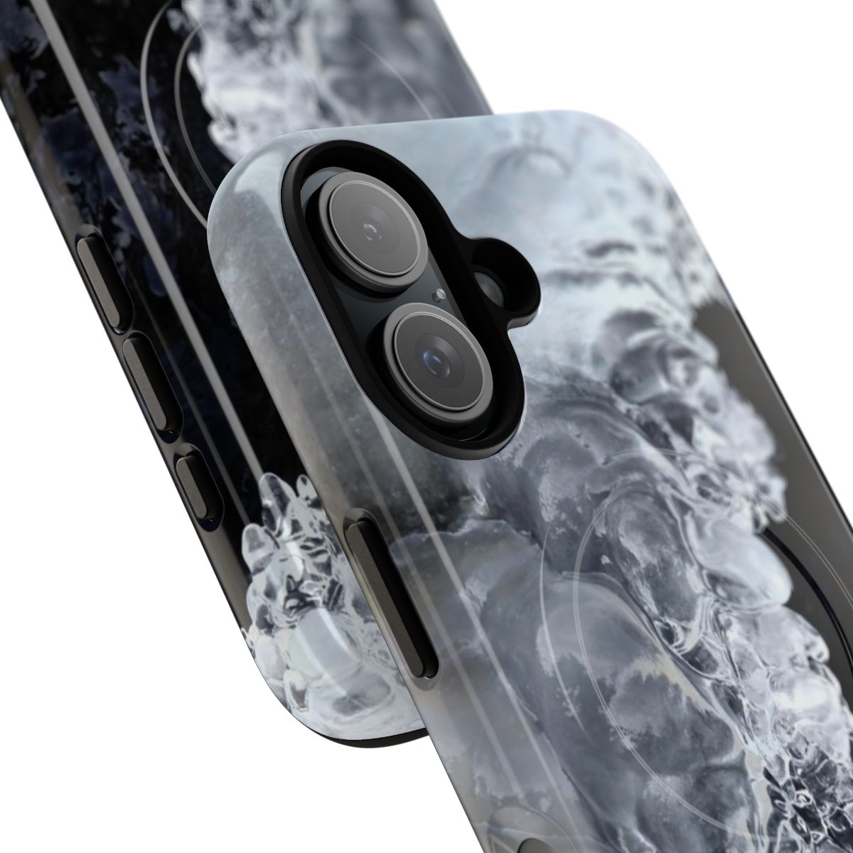 Natural ice and wet stone phone case with magnetic, tough protection - Detail