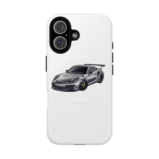 Rugged magnetic phone case featuring the iconic Porsche 911 GT3 RS design