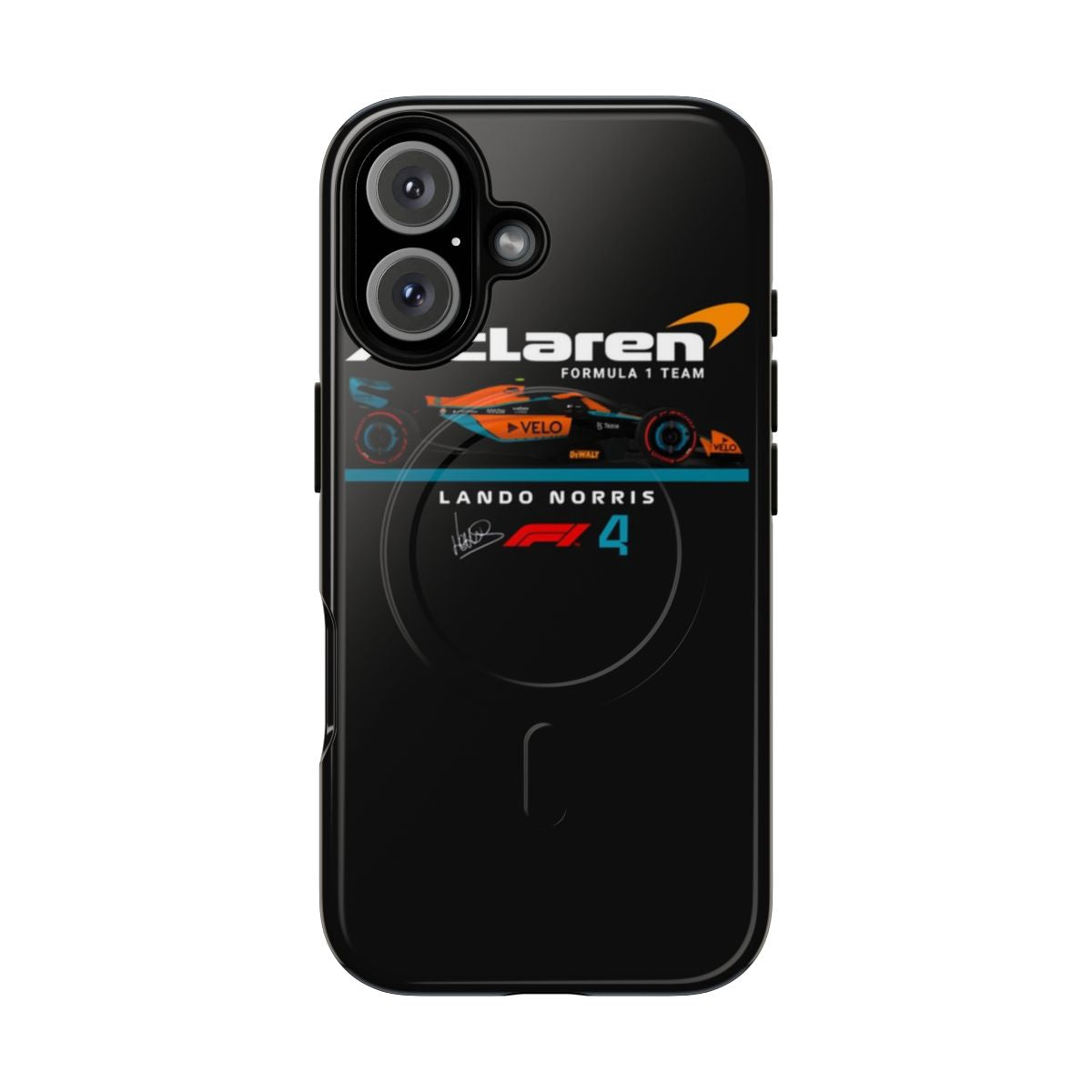 Magnetic tough phone case with Lando Norris and McLaren F1 team inspired design