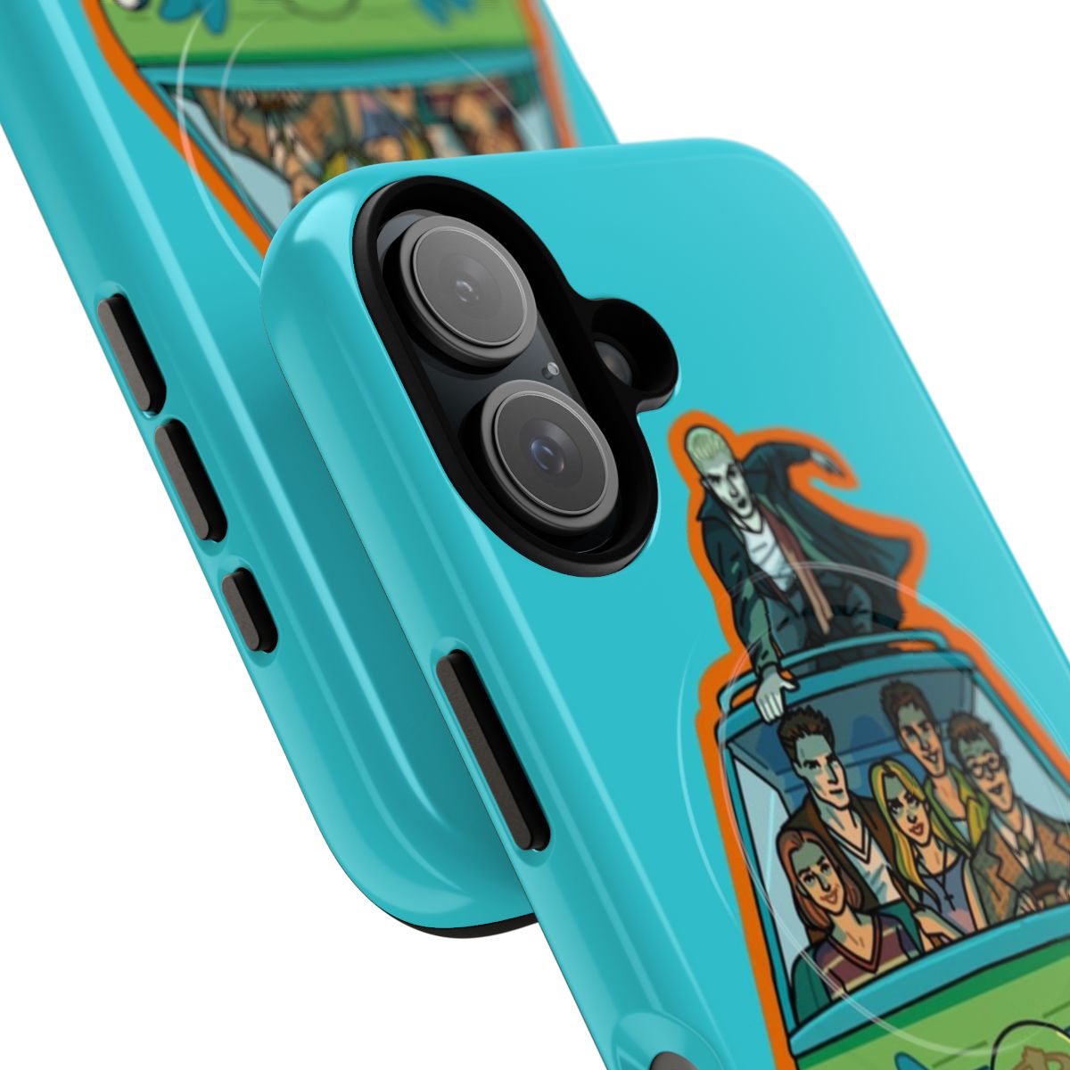 Magnetic phone case with Buffy the Vampire Slayer and Scooby Doo fan art - Detail