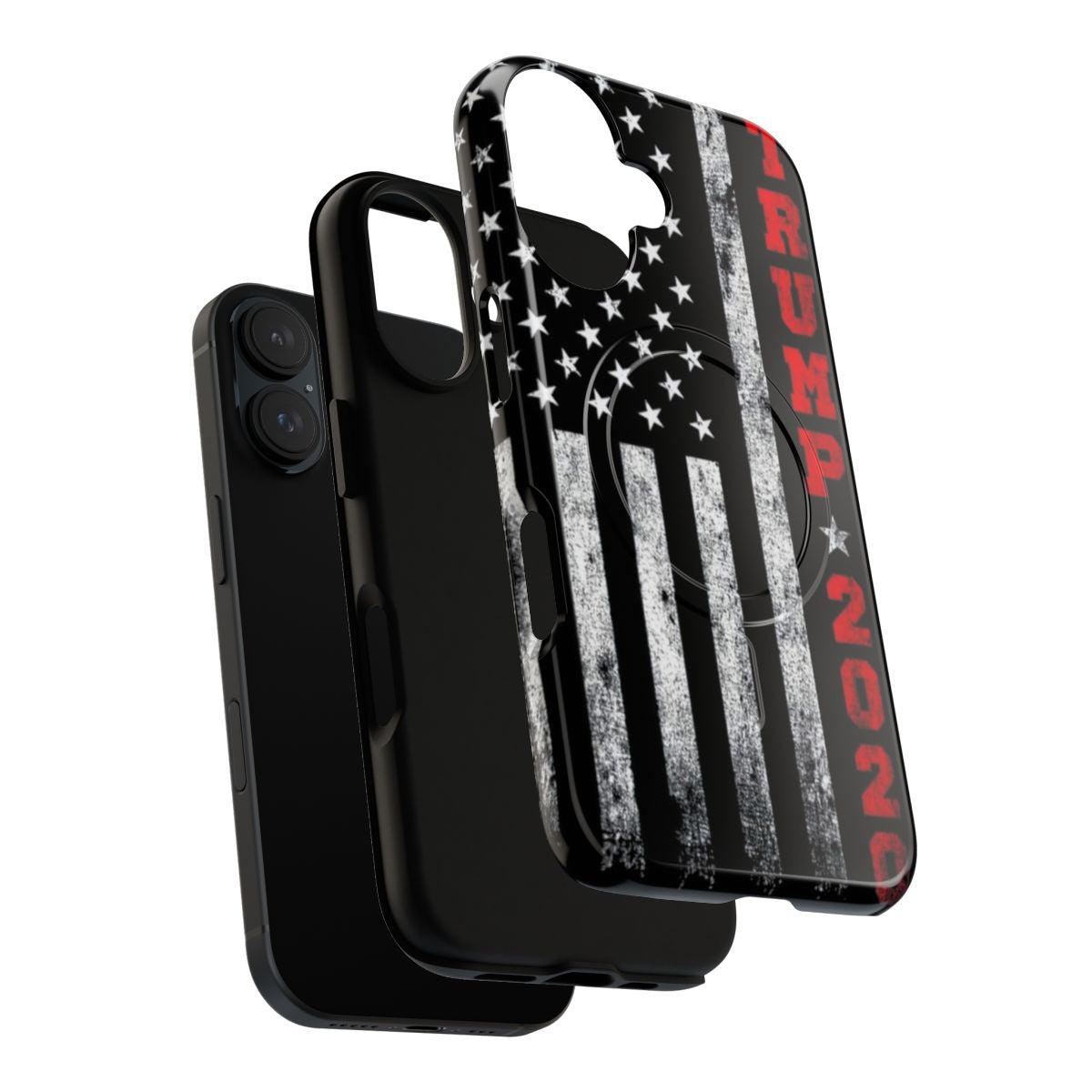 Vintage style magnetic phone case with American flag and Trump 2020 design - Layers