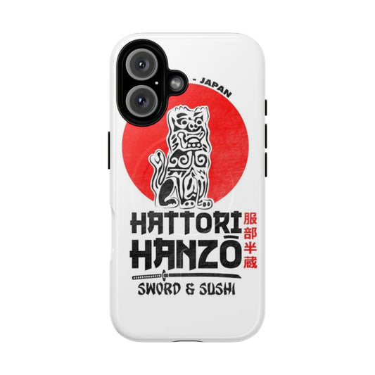 Tough phone case with stylish samurai motif