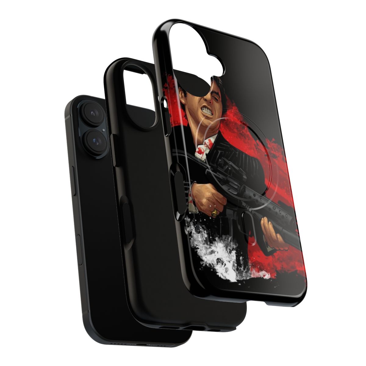 Scarface-inspired magnetic tough phone cases featuring the iconic characters and imagery from the classic crime film - Layers