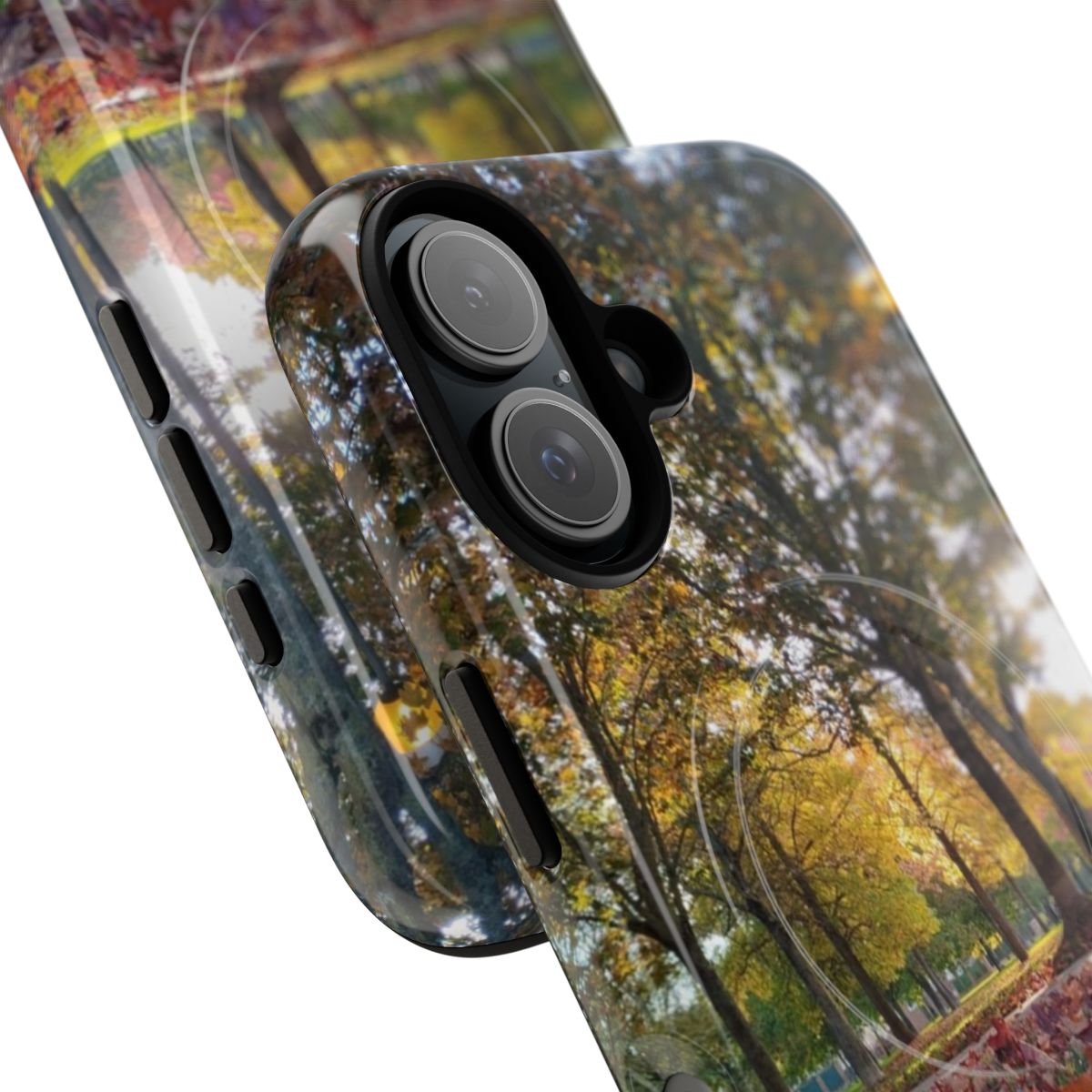 Autumn tree landscape on a magnetic phone case - Detail