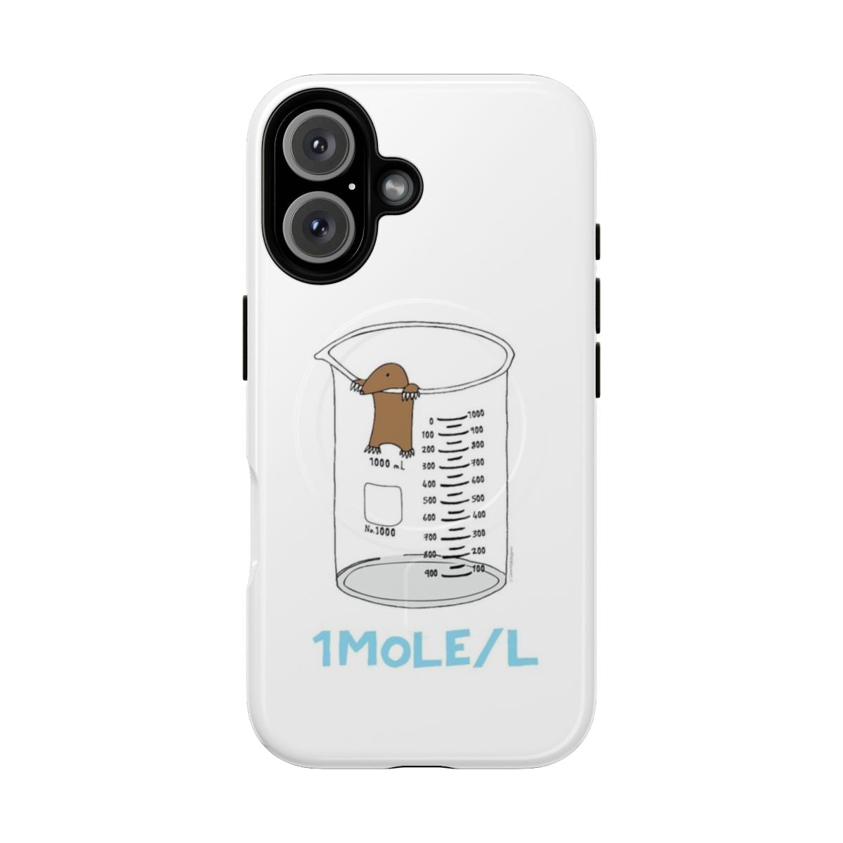 Magnetic tough phone case with chemistry and mole litre design