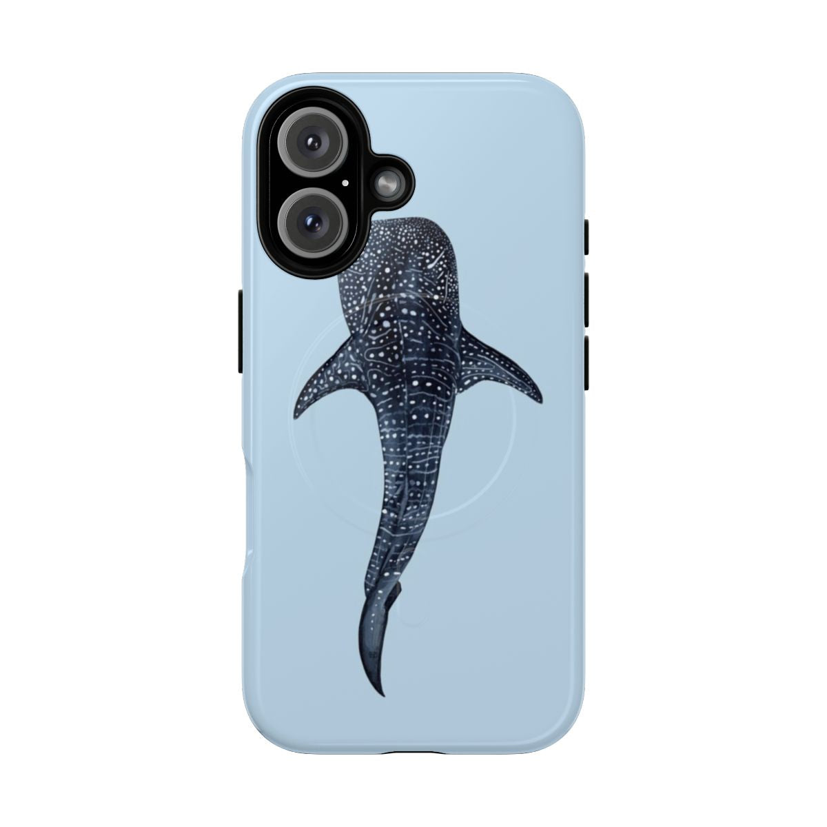 Magnetic tough phone case with a high-quality printed whale shark design.