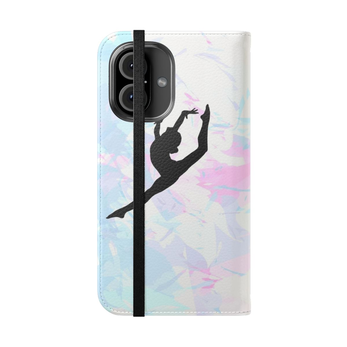 Artistic gymnastics silhouette design on a flip cover phone case - Folded Front