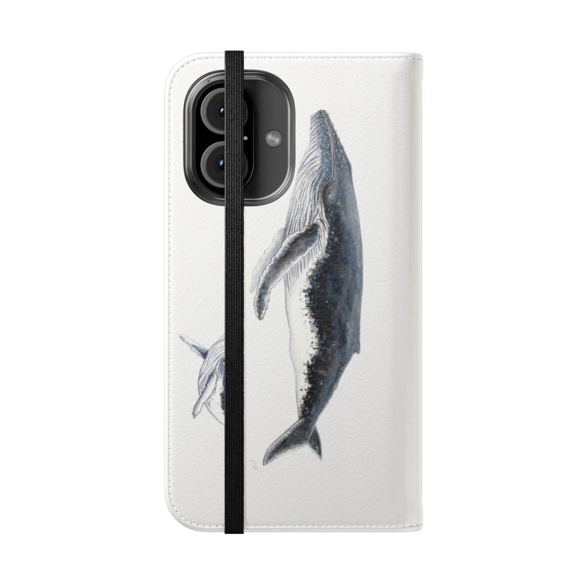 Humpback whale mother and baby whale Megaptera novaeangliae phone case design - Folded Front