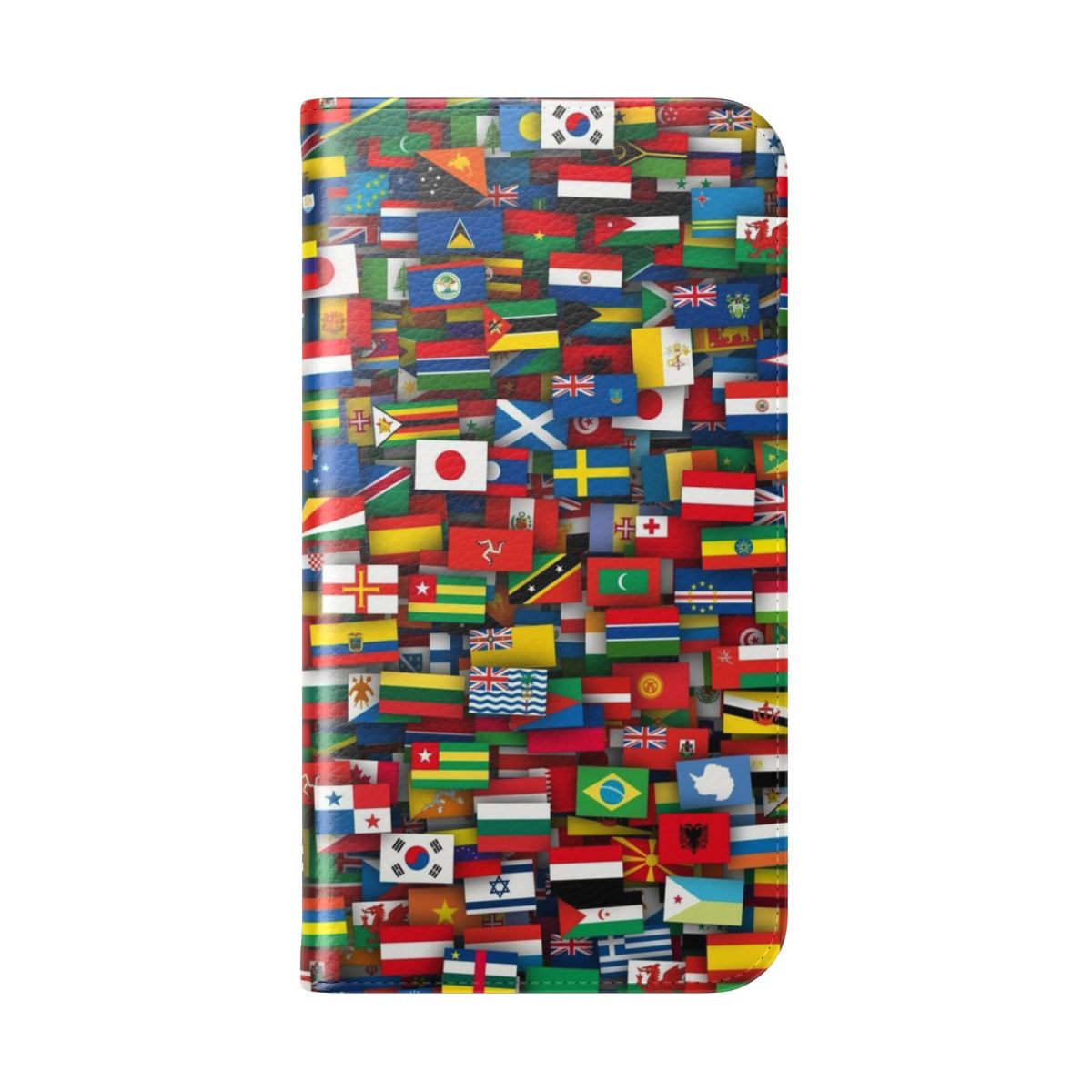 International flags phone case with colorful country flag patterns - Folded Back