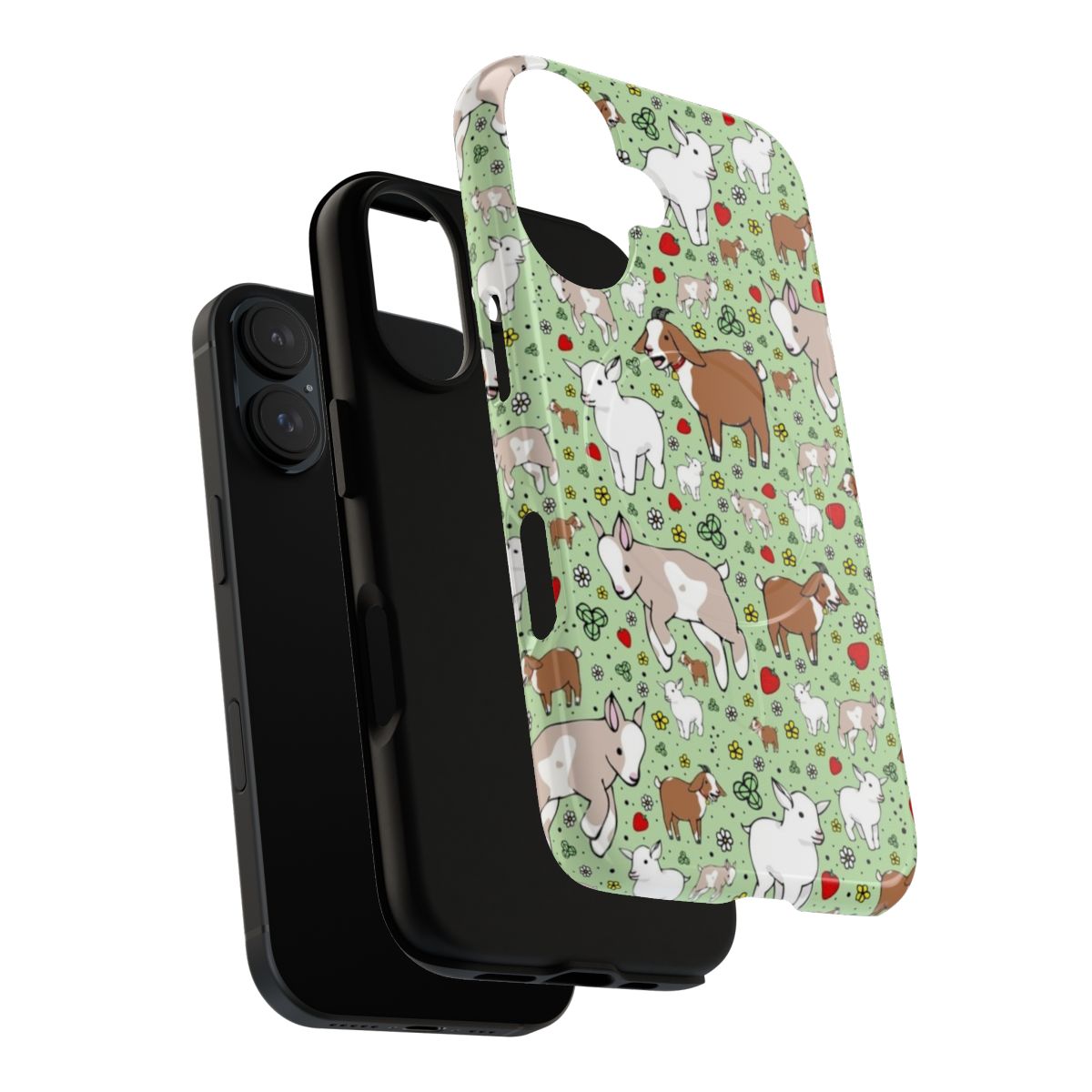 Magnetic phone case with a cute goat design - Layers