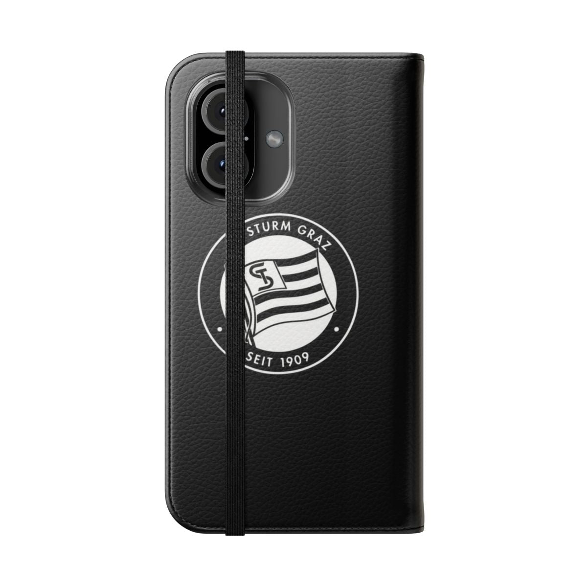 Sturm Graz Football Club Phone Case featuring the team's colors and crest - Folded Front