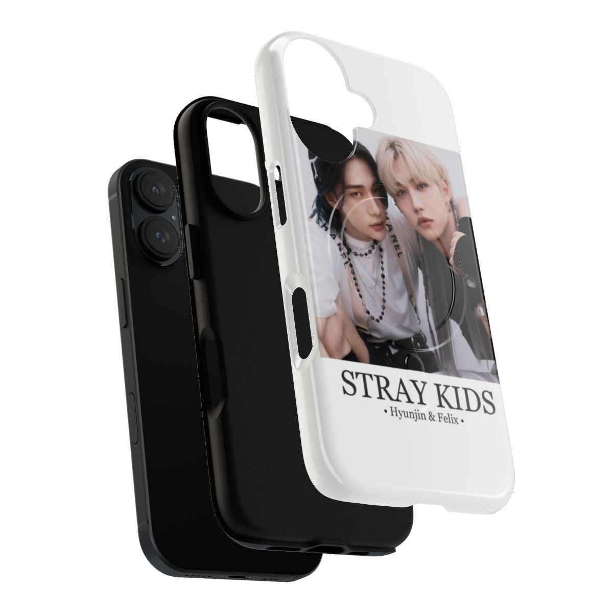 Minimalist phone case featuring Stray Kids members Hyunjin and Felix - Layers