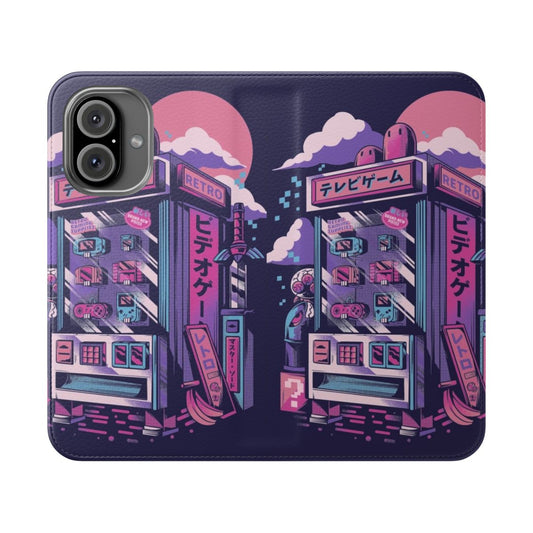 Retro gaming phone case with vibrant pixel art design