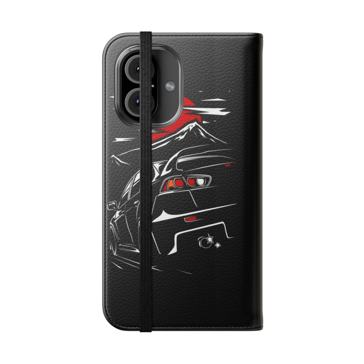 Mitsubishi Lancer Evo X-inspired phone case with racing design - Folded Front