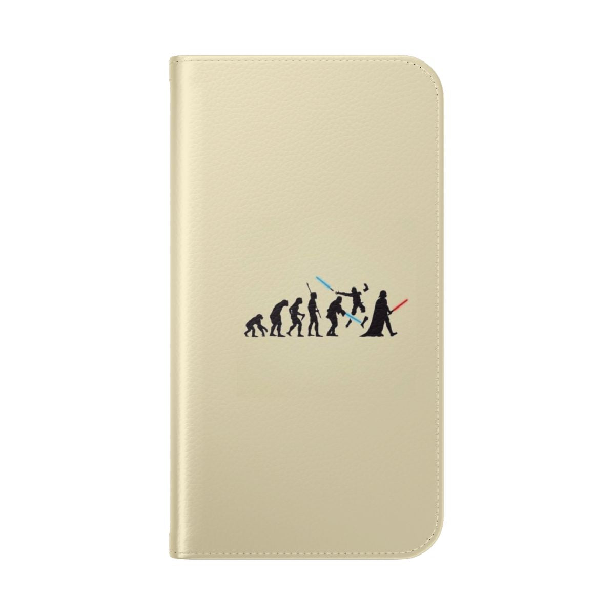 A Star Wars-themed phone case with a design depicting the evolution of humankind. - Folded Back