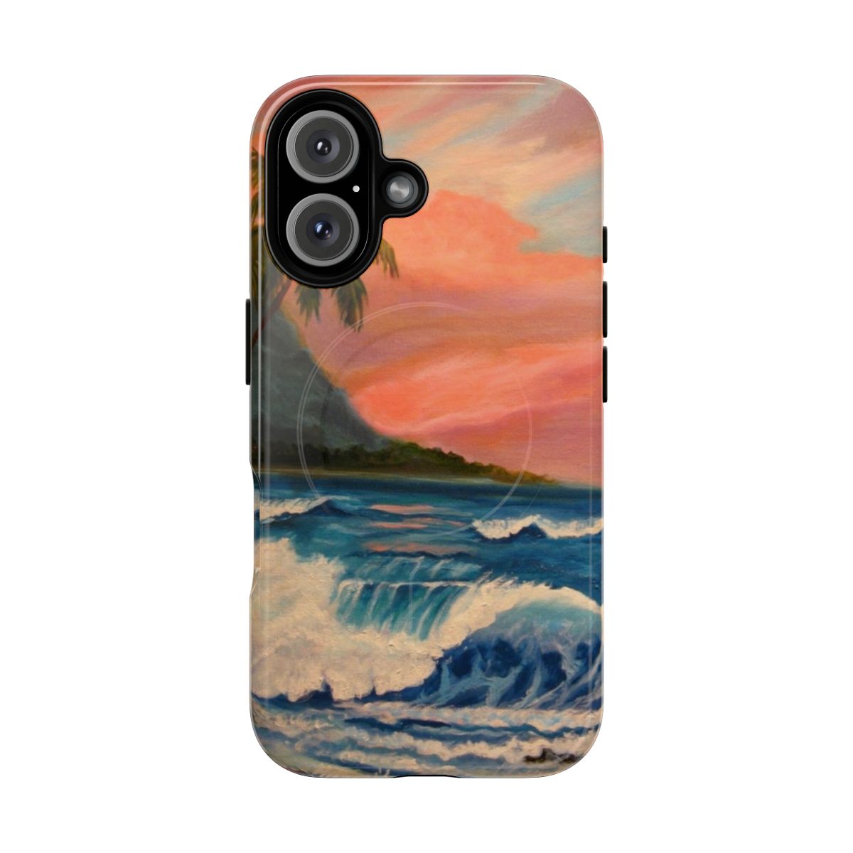 Vibrant sunset and beach landscape phone case