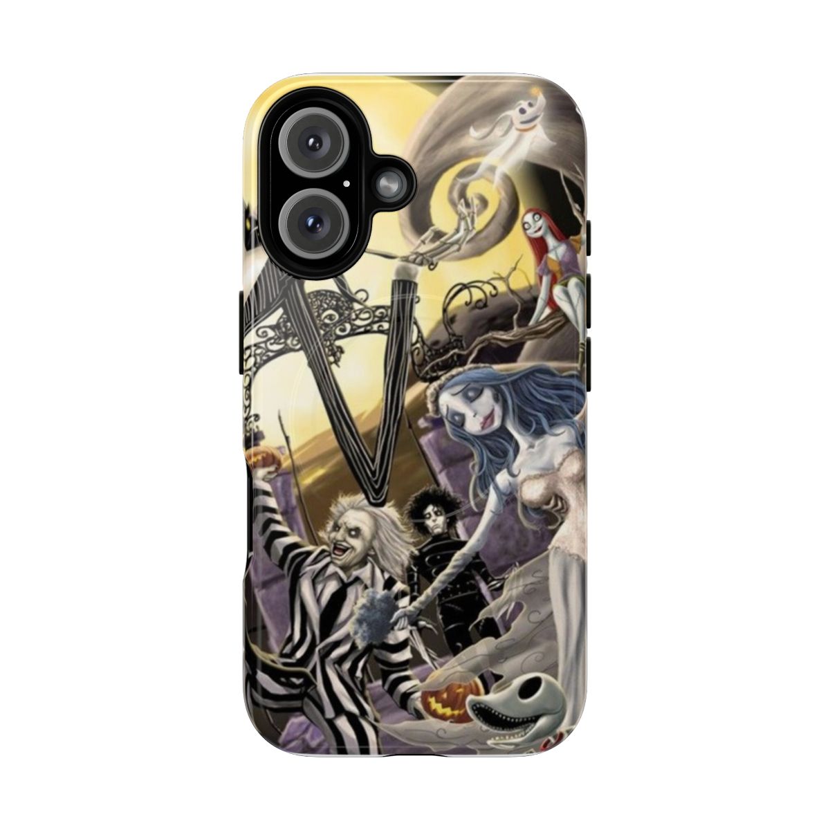 Magnetic tough phone case featuring characters from the films of Tim Burton