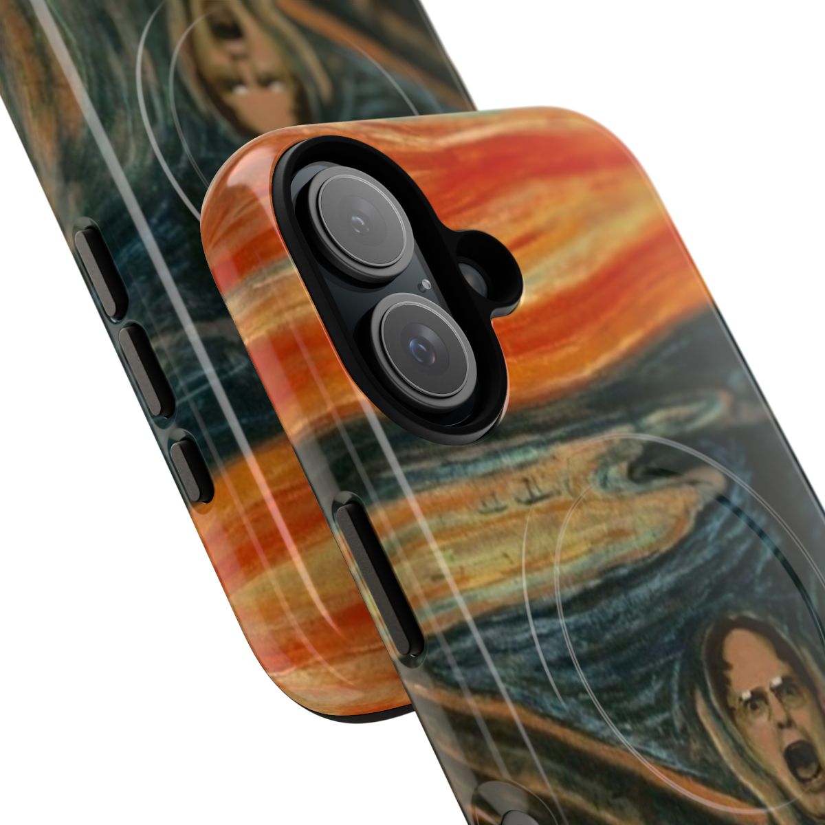 Dwight Schrute Scream Painting Inspired Magnetic Tough Phone Case - Detail