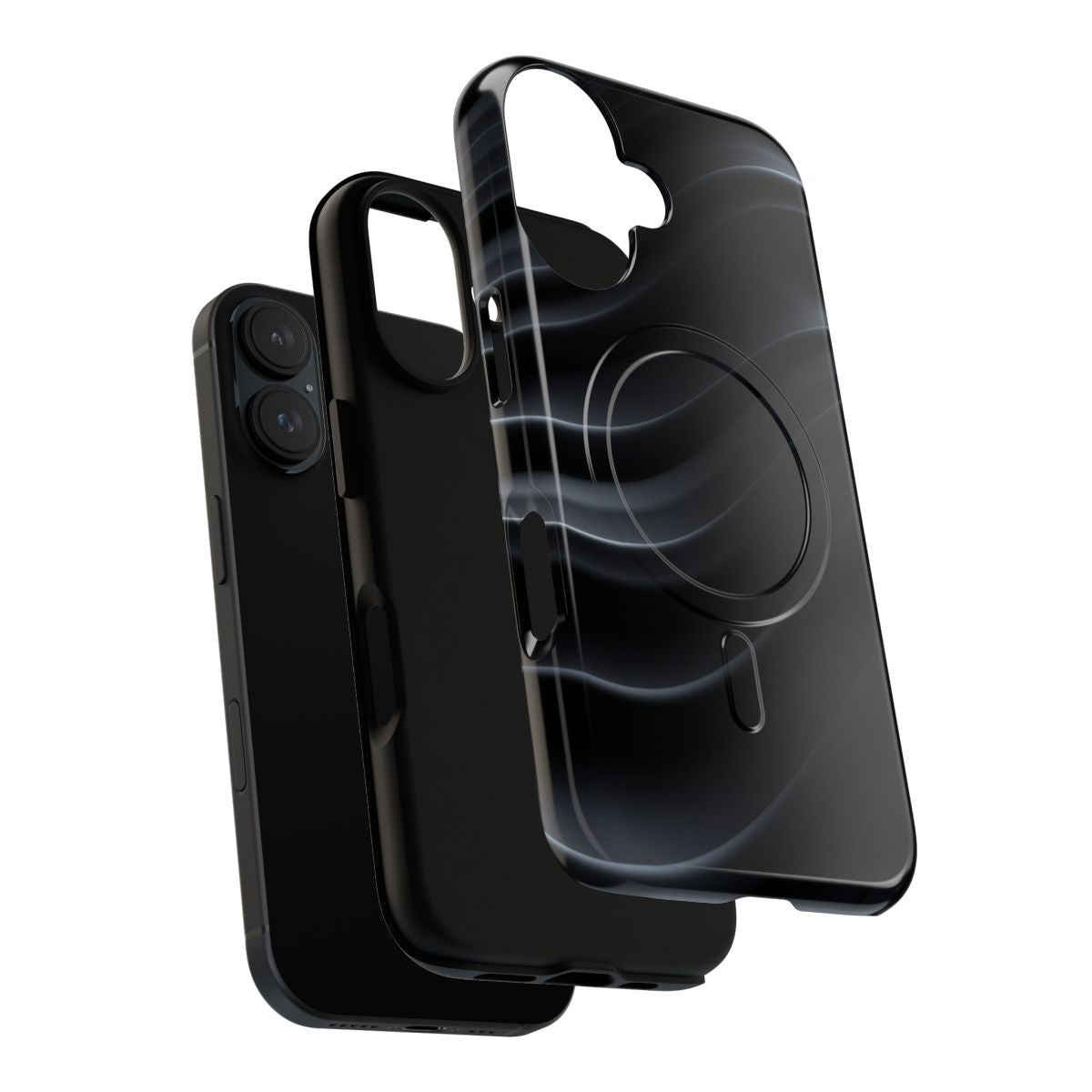 Sleek and durable abstract wavy phone case with 3D shapes and modern minimalist design - Layers