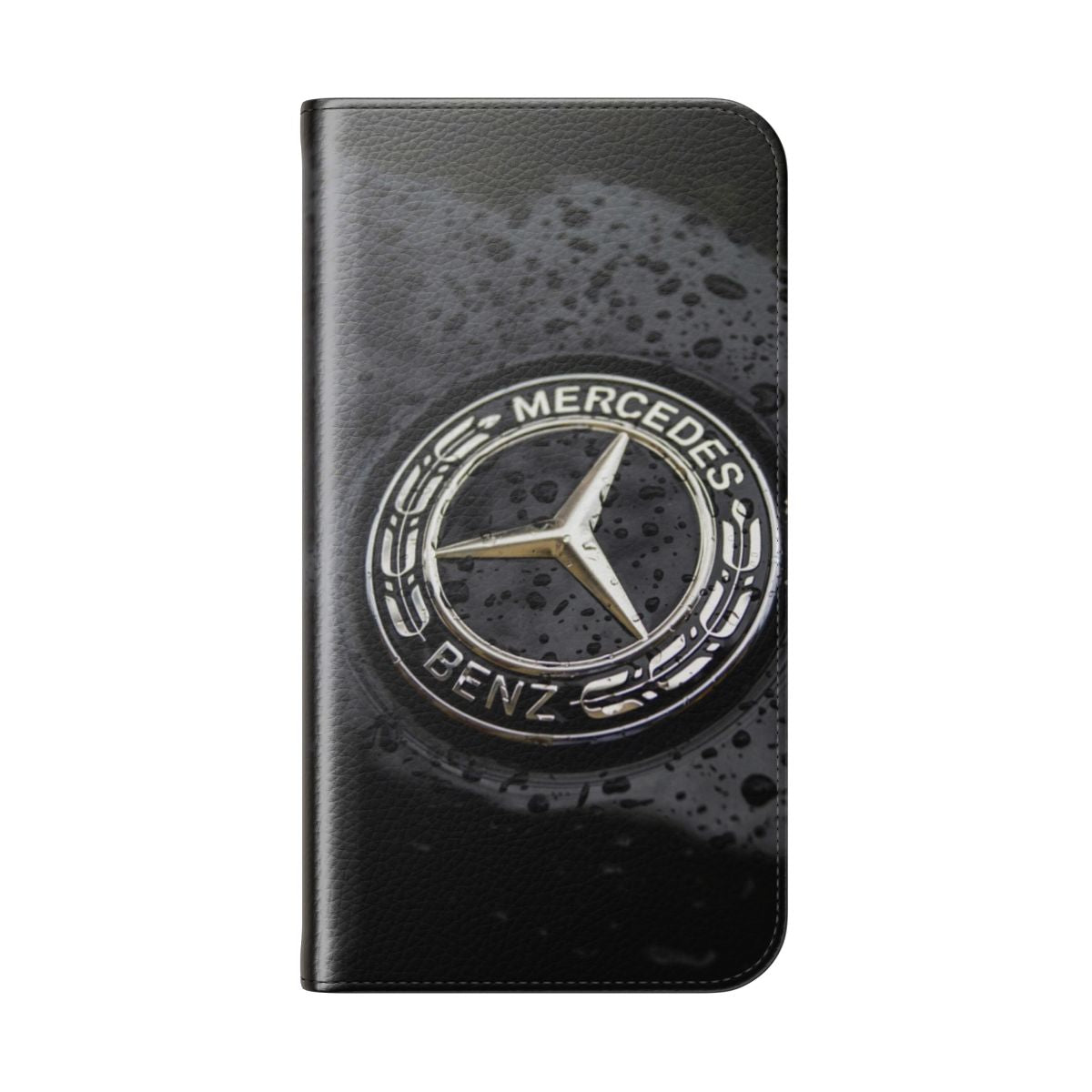 Sleek and stylish flip cover phone case featuring the iconic Mercedes-Benz logo - Folded Back