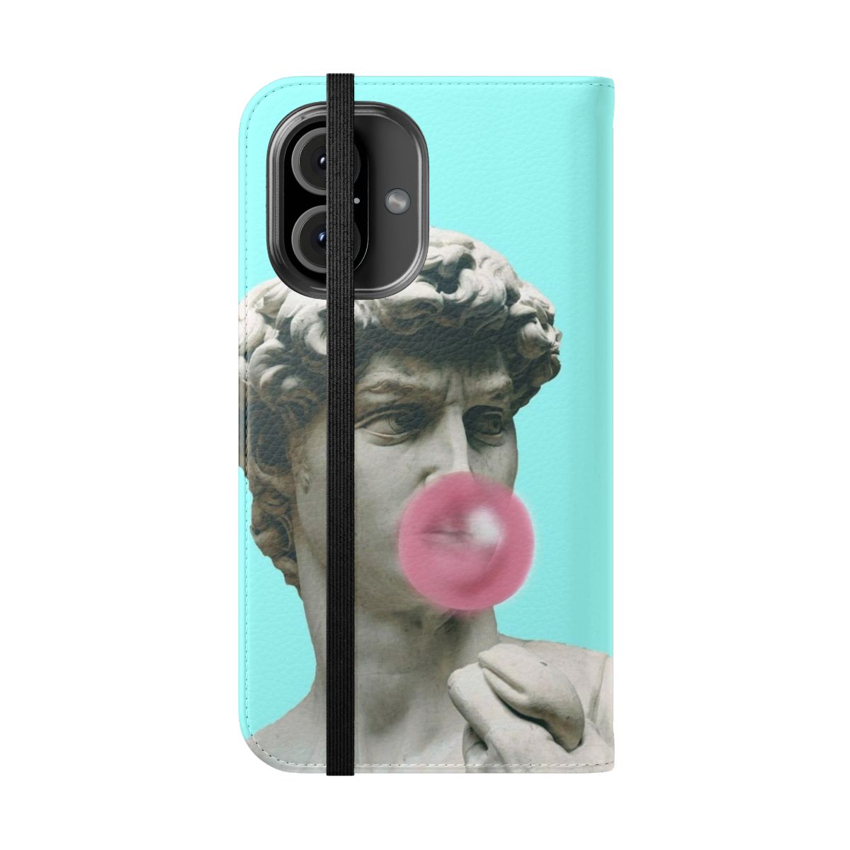 Flip cover phone case with a modern art-inspired design - Folded Front