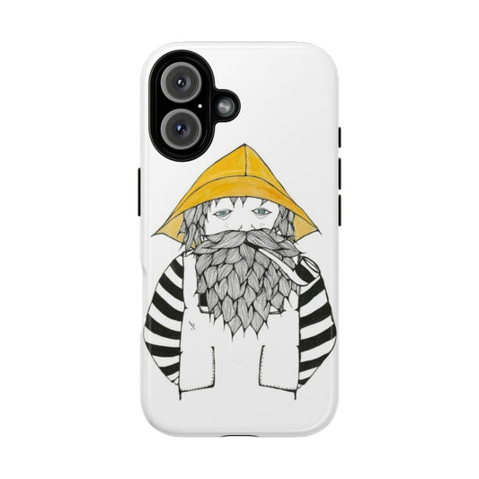 Fisherman phone case with watercolor design