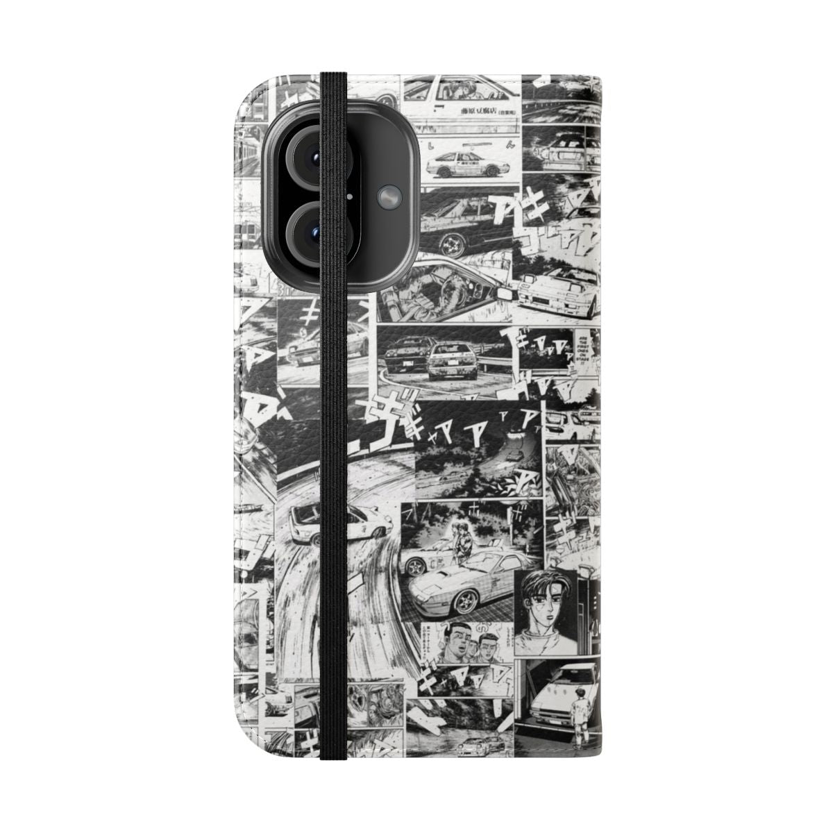 Customizable phone case with Initial D anime car design - Folded Front