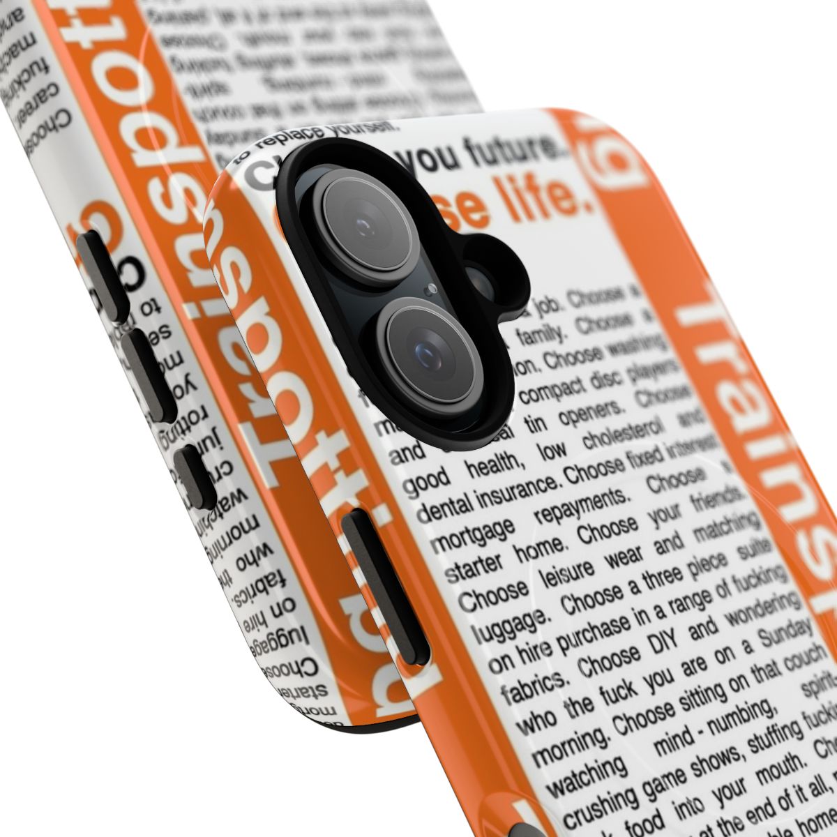 Trainspotting-inspired "Choose Life" magnetic tough phone case - Detail