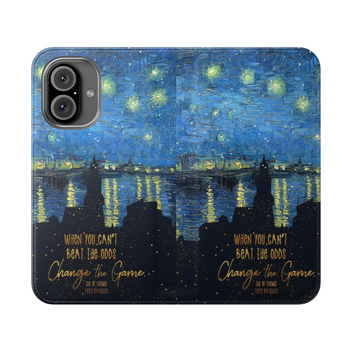 Kaz Brekker inspired flip cover phone case with literary quote from the Grishaverse series