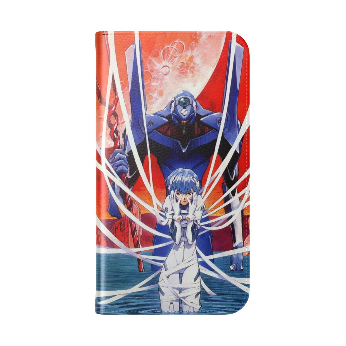 Rei Ayanami inspired flip cover phone case for Evangelion fans - Folded Back