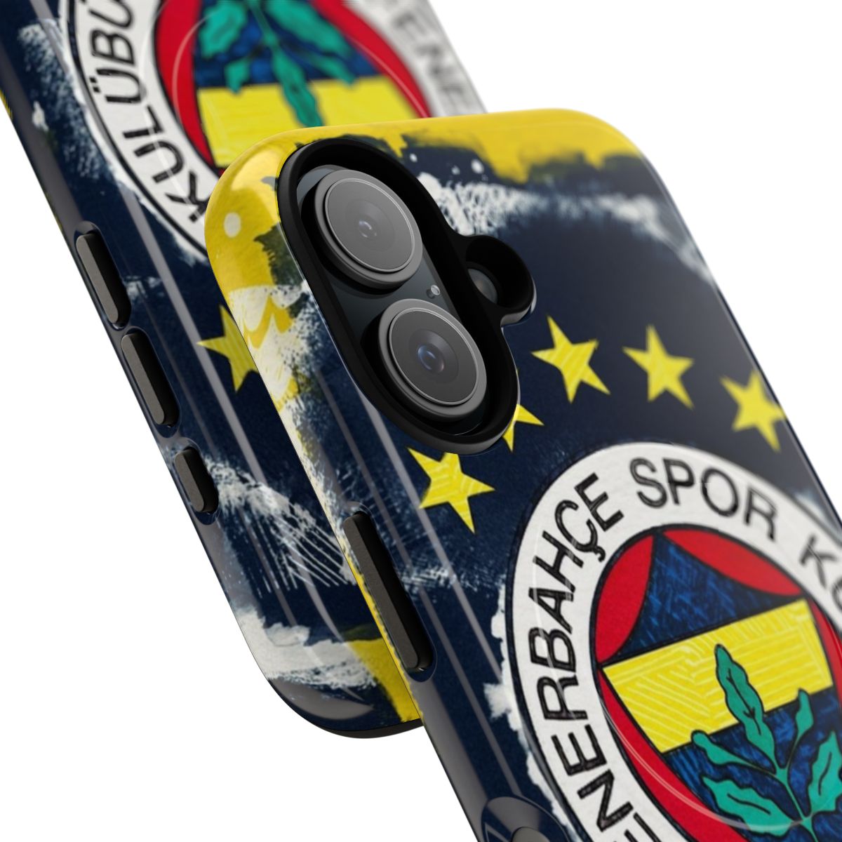 Fenerbahçe 5 star logo on a tough, magnetic phone case - Detail