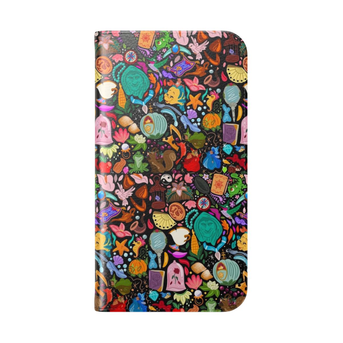 Magical Princess-Inspired Black Phone Case Cover - Folded Back