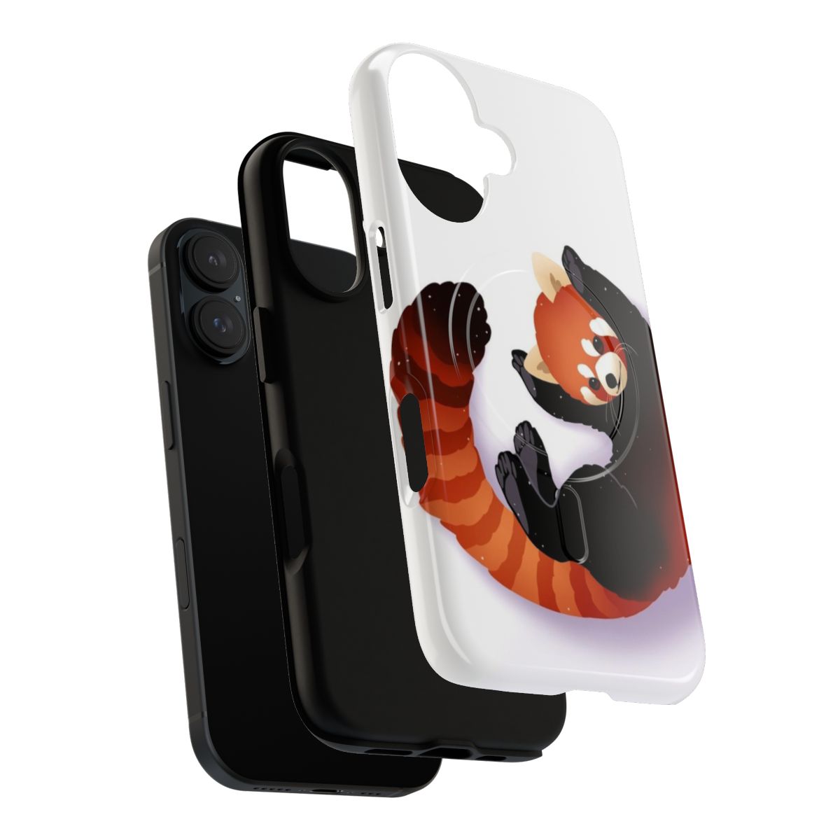 A graphic red panda phone case with a durable magnetic design. - Layers