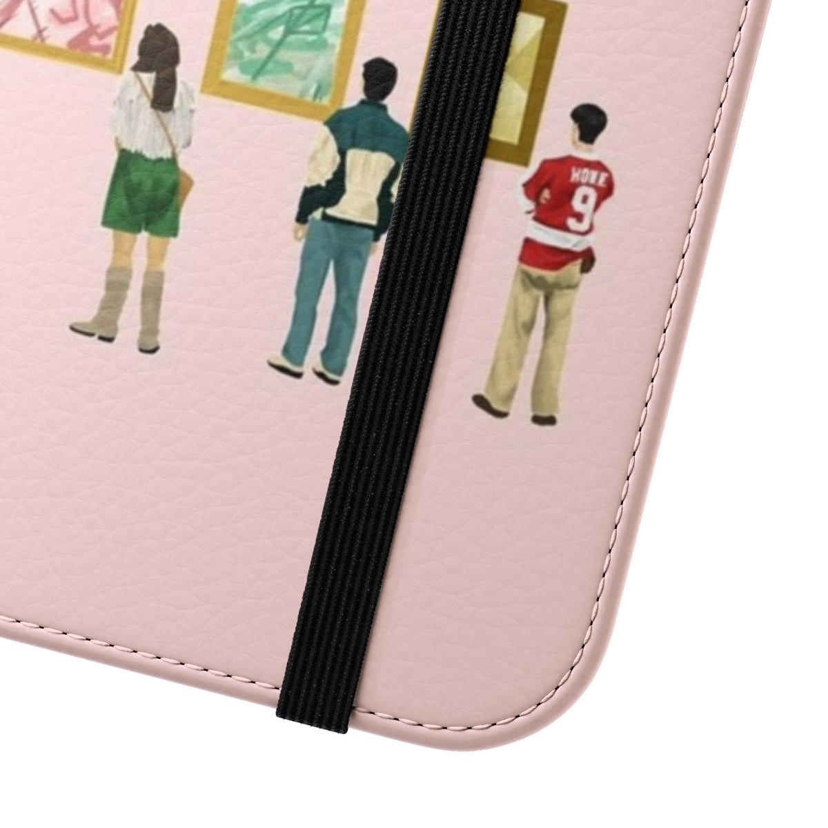 Retro flip cover phone case featuring a pastel artwork inspired by the iconic 1980s film Ferris Bueller's Day Off. - Close Up