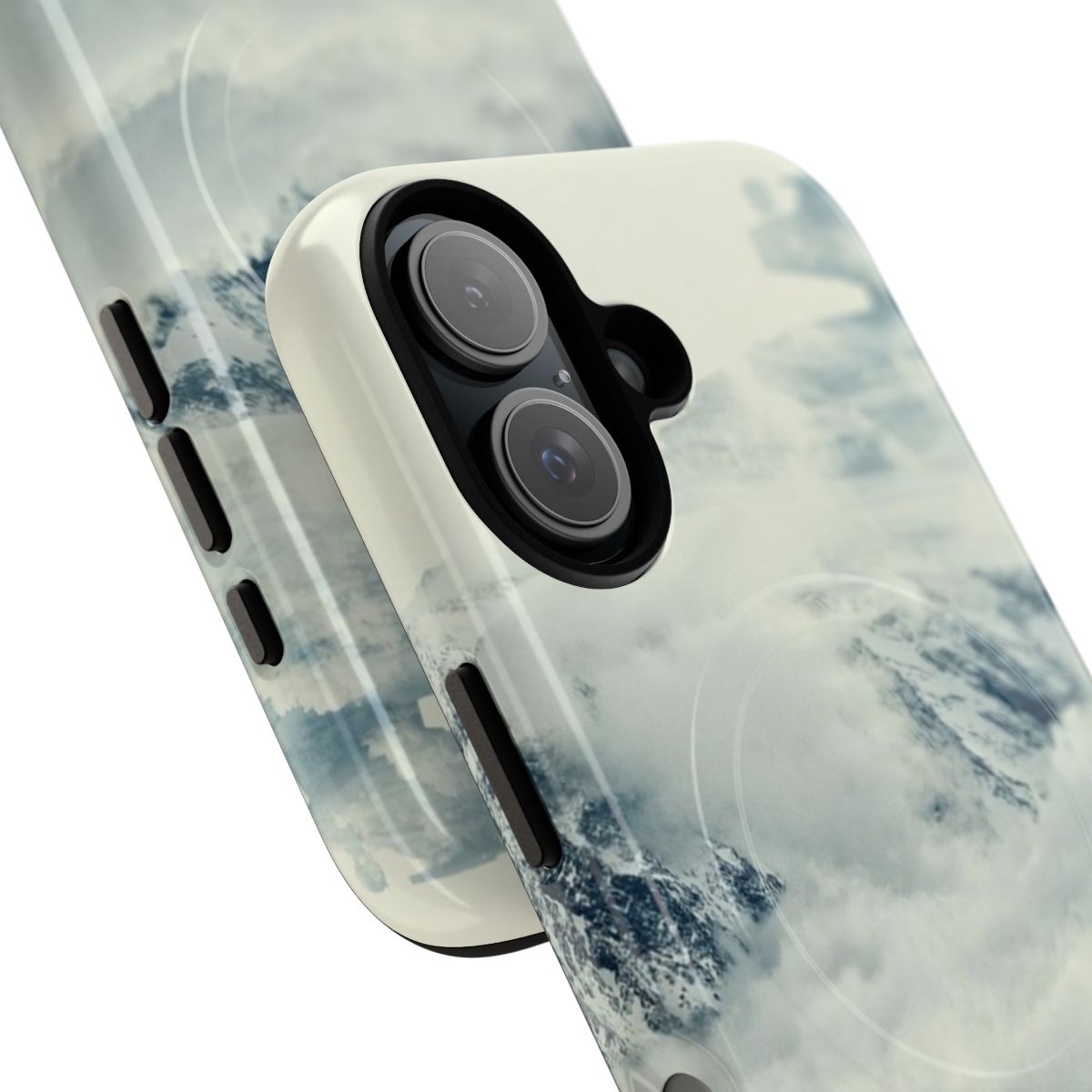 A magnetic phone case featuring a frozen planet landscape inspired by the Star Wars universe. - Detail