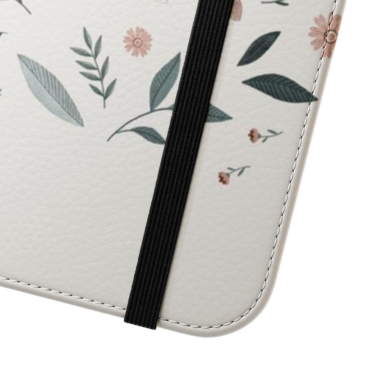 Floral and boho-inspired phone case with a nature theme and a girly design - Close Up