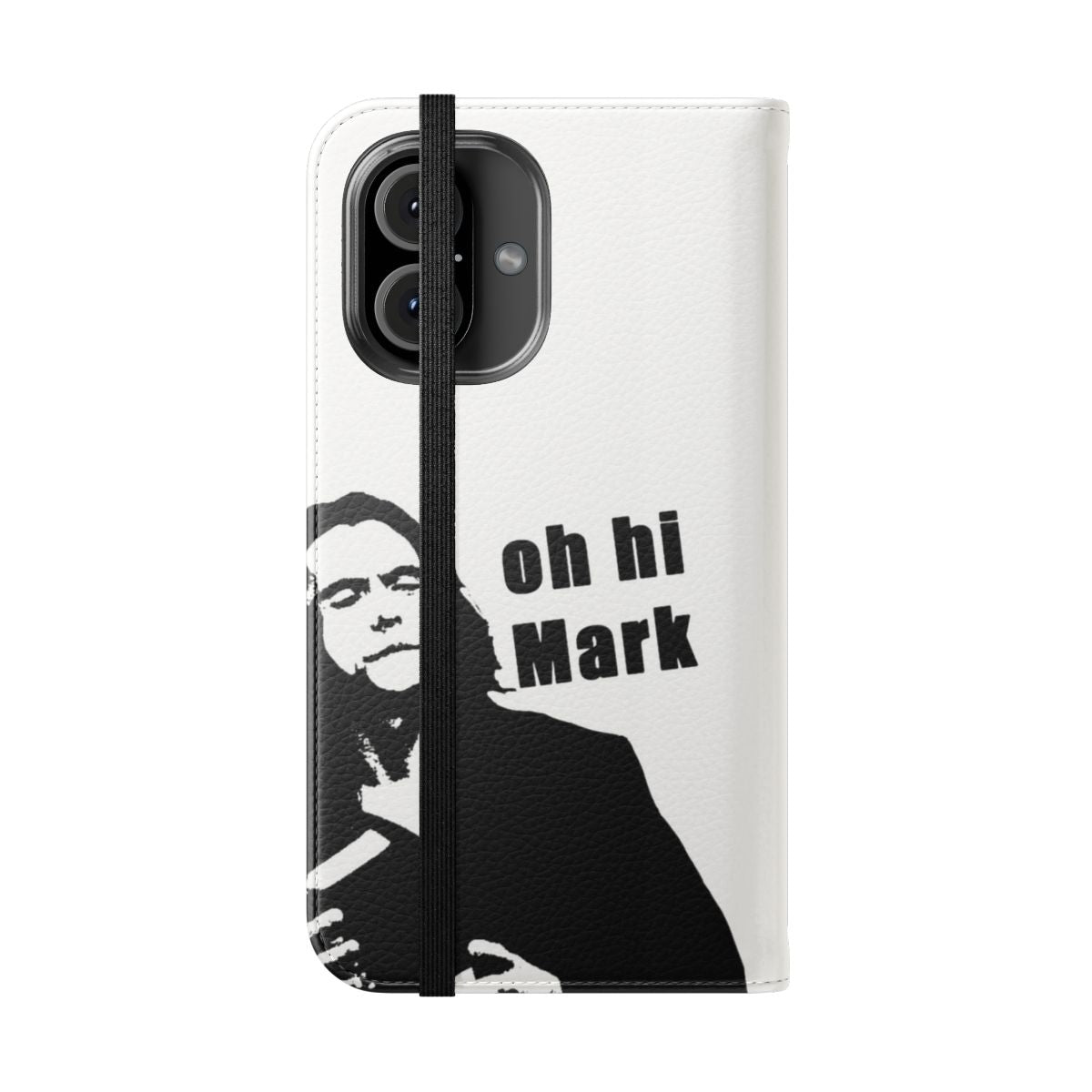 Flip cover phone case featuring a quote from the cult classic film The Room - Folded Front