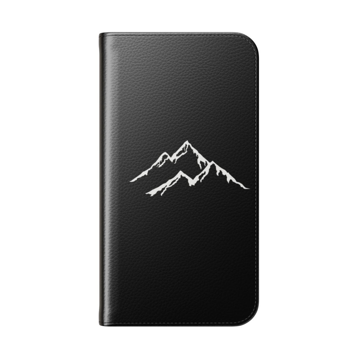 Outdoor mountain skiing silhouette graphic on a flip phone case - Folded Back