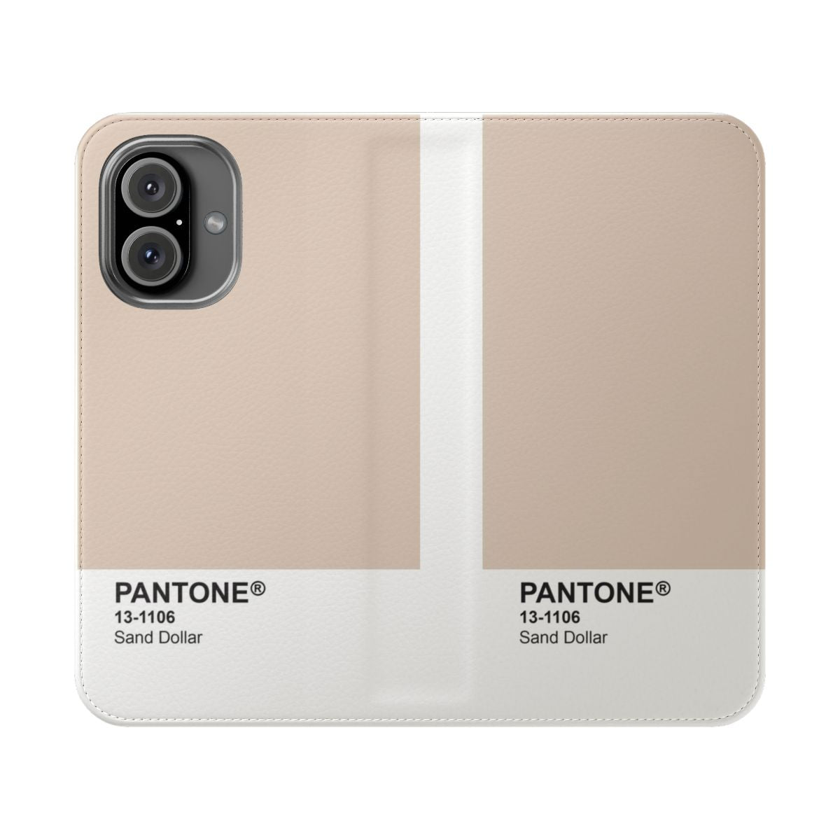 Pantone Inspired Flip Cover Phone Case in Sand Dollar Color