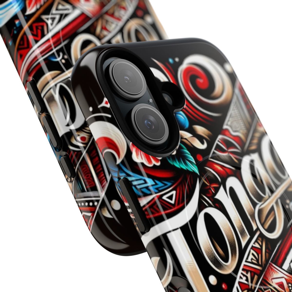 Tough magnetic phone case with Tonga themed design - Detail