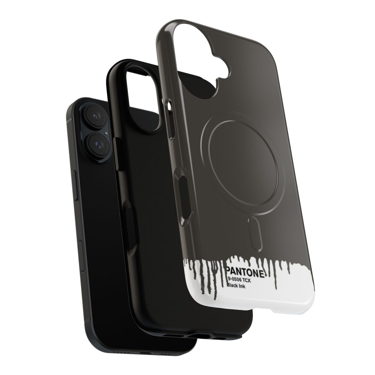 Stylish black magnetic tough phone case with Pantone inspired colors - Layers