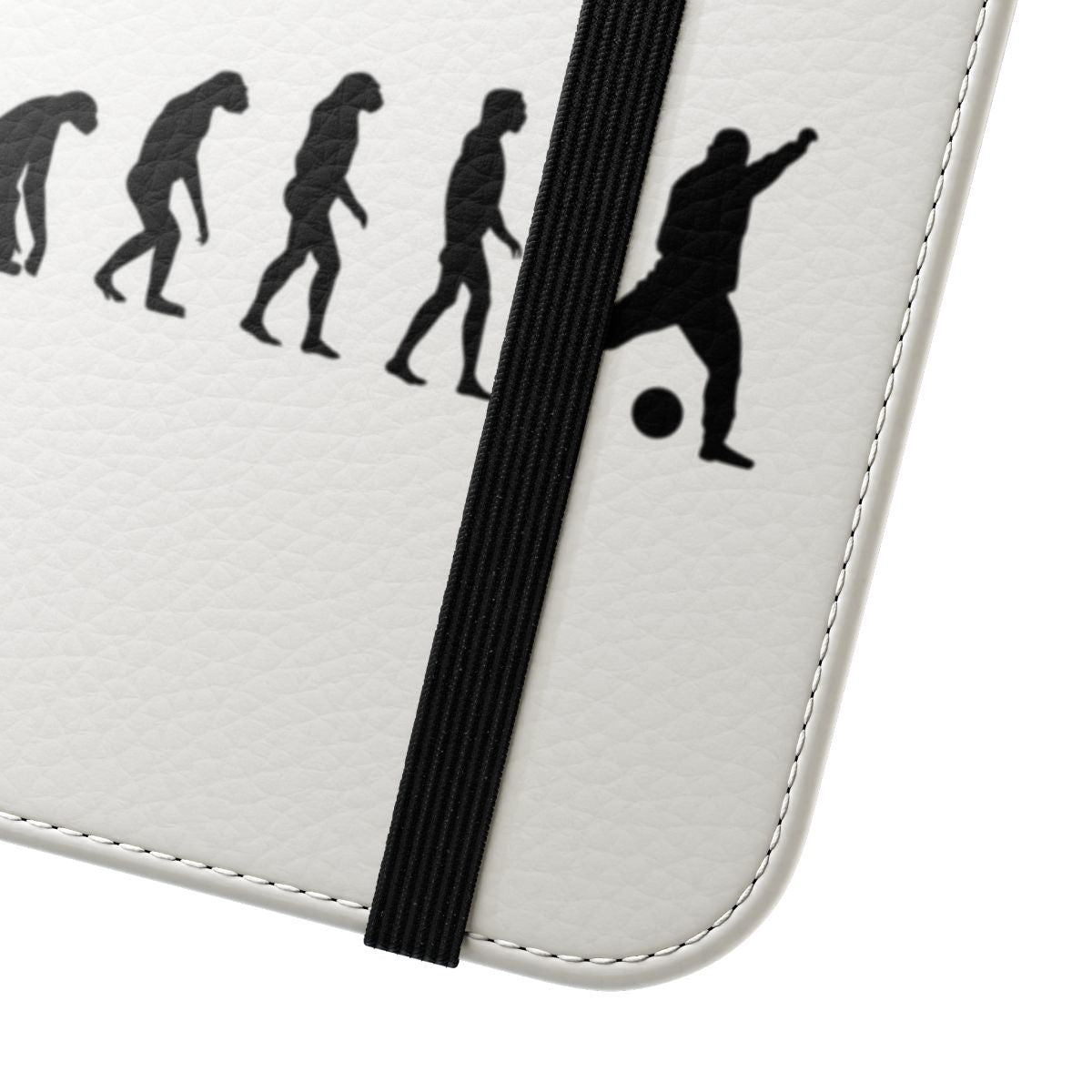 Soccer-themed parody phone case with evolutionary design - Close Up