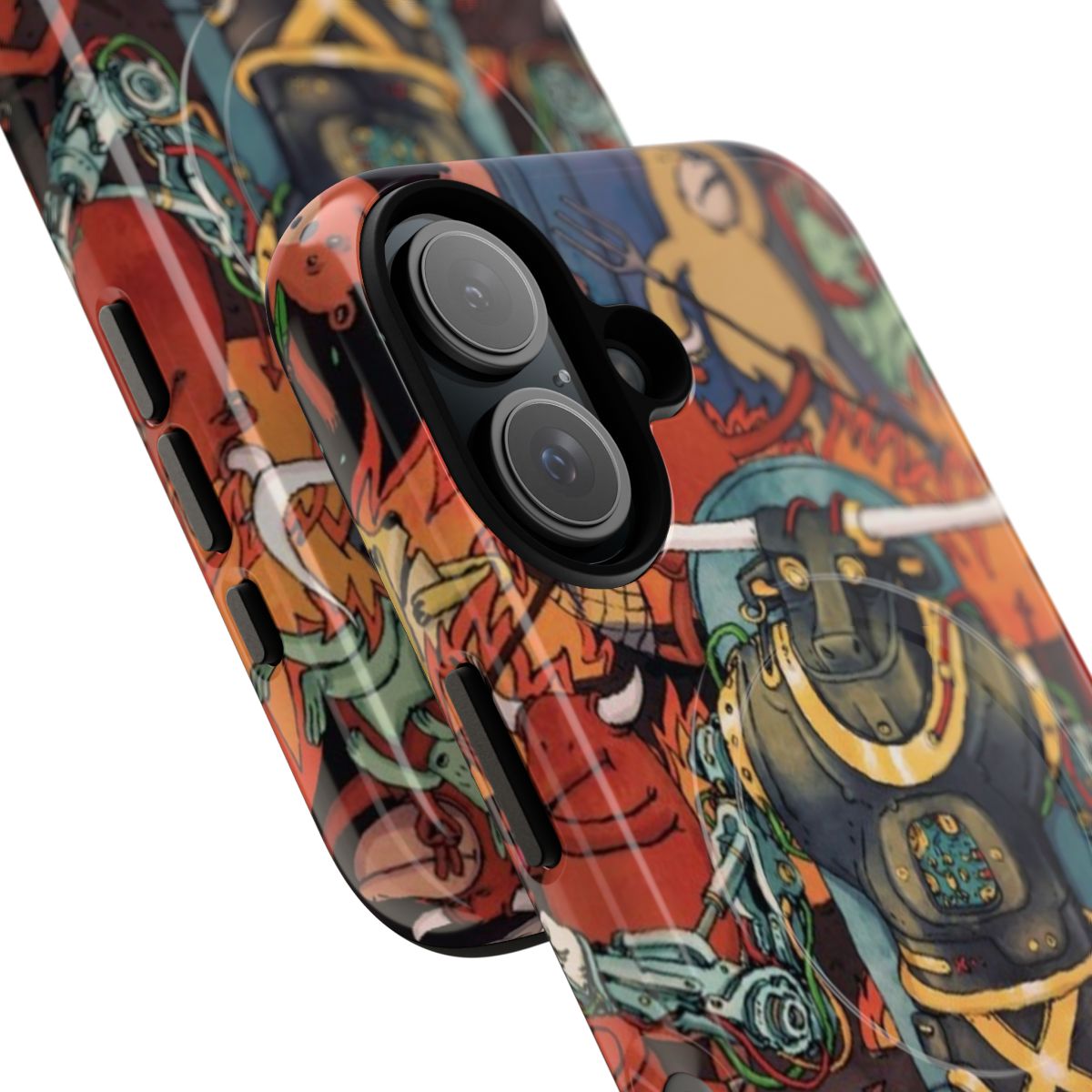 Durable and stylish phone case featuring the Sphinxx Afterburner artwork from the band Dance Gavin Dance. - Detail