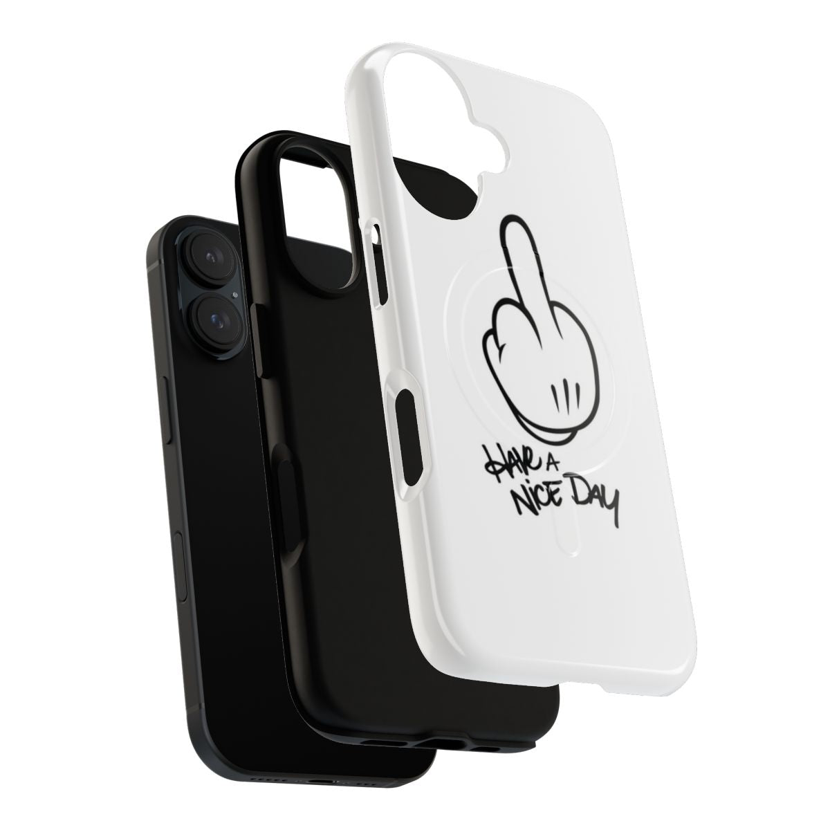 Magnetic tough phone case with a "Have a Nice Day" design - Layers