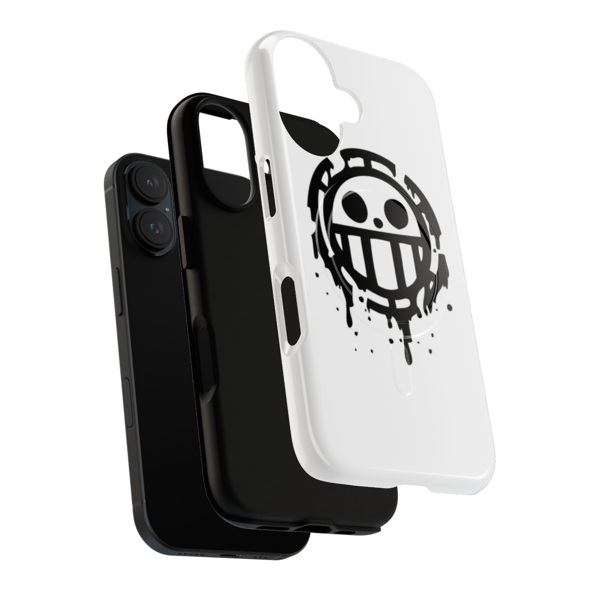 Custom phone case featuring a caricature of Trafalgar Law from the anime/manga One Piece. - Layers