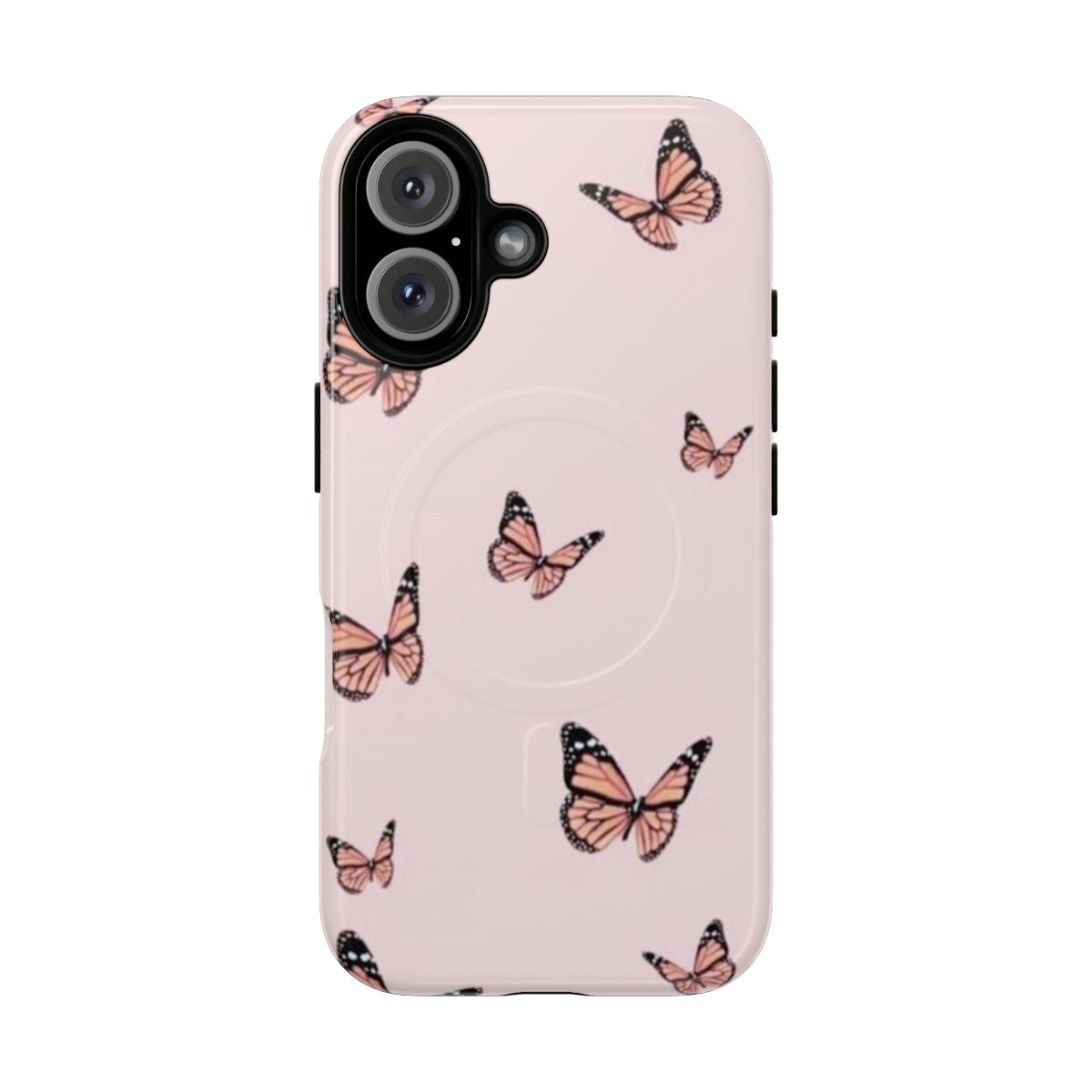 Stylish butterfly-patterned magnetic tough phone case