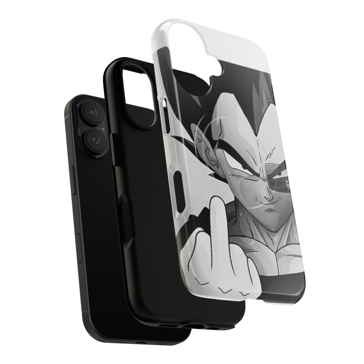 Tough magnetic phone case featuring the character Vegeta from the Dragon Ball Z anime series. - Layers